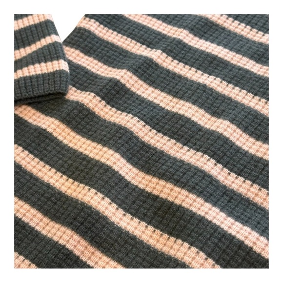 Como Boca 100% Cashmere Striped Knit Henley Sweater NWOT - Picture 5 of 6